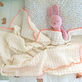 Slow Hour Blanket with Neon Orange Trim